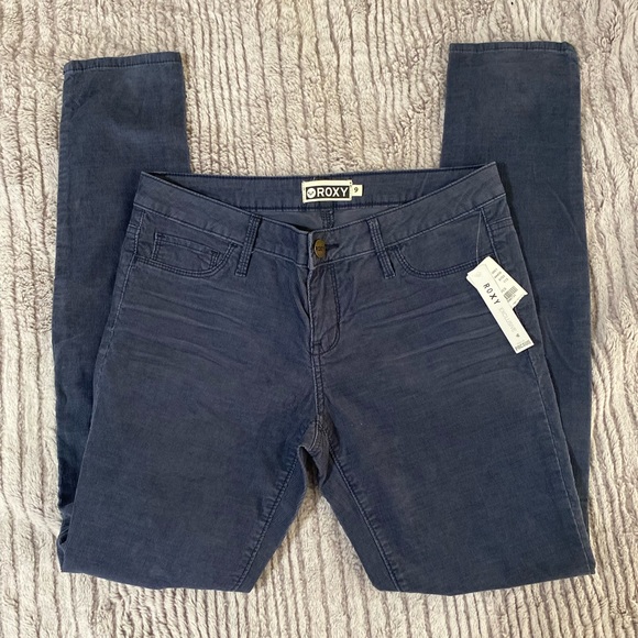 Roxy Pants - NWT ROXY blue corduroy skinny jeans Size 9 W 30” pacsun pants